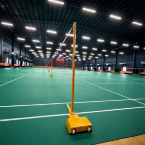 Professional Badminton Net Pole Pair System 75kg Yellow shipping cost extra